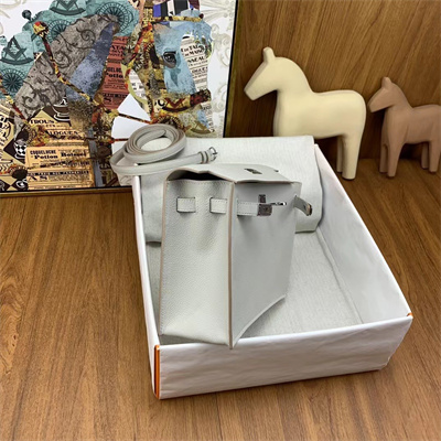 Kelly Danse Bag Evercolor Leather Silver Tone Metal In Pearl Grey Color HS