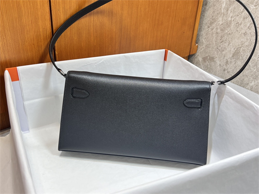 Kelly Elan Bag Madame Leather Silver Tone Metal In Black Color HS