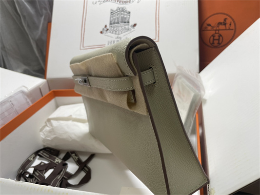 Kelly Elan Bag Goatskin Leather Silver Tone Metal In Craie Color HS