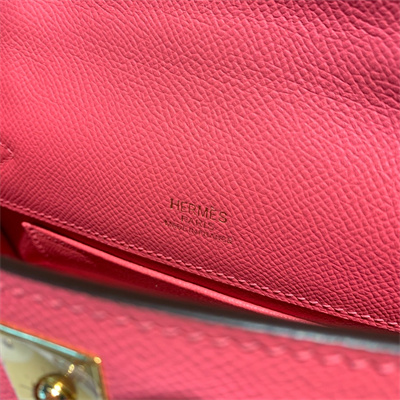 Kelly Pochette Bag Epsom Leather Gold/Silver hardware In Rose Lipsur Color HS