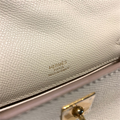 Kelly Pochette Bag Epsom Leather Gold/Silver hardware In Craie Color HS