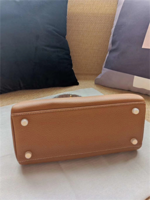 Kelly Retourne Bag Calfskin Leather 25/28CM Gold/Silver Hardware In Caramel Color