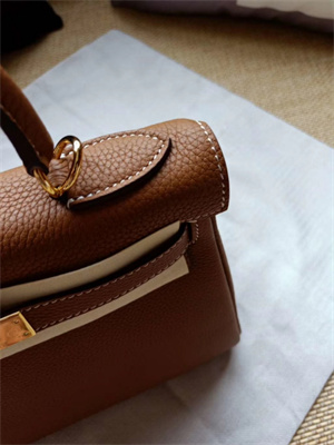 Kelly Retourne Bag Calfskin Leather 25/28CM Gold/Silver Hardware In Caramel Color