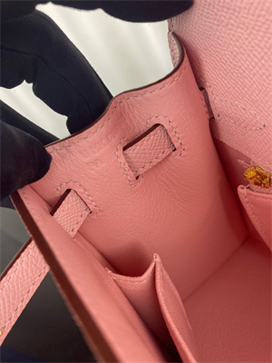 Kelly Sellier Bag Epsom Leather 25/28CM Gold/Silver Hardware In Rose Sakura Color HS