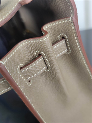 Kelly Sellier Bag Epsom Leather 25/28CM Gold/Silver Hardware In Etoupe Color HS