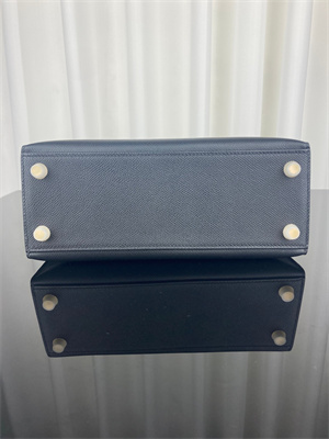 Kelly Sellier Bag Epsom Leather 25/28CM Gold/Silver Hardware In Black Color HS