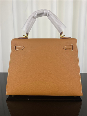 Kelly Sellier Bag Epsom Leather 25/28CM Gold/Silver Hardware In Gold Color HS