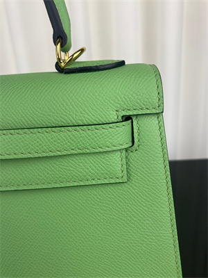 Kelly Sellier Bag Epsom Leather 25/28CM Gold/Silver Hardware In Vert Criquet Color HS