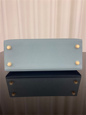 Kelly Sellier Bag Epsom Leather 25/28CM Gold/Silver Hardware In Azure Blue Color HS