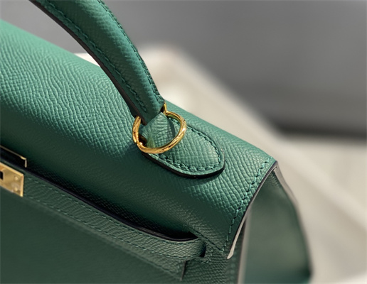 Kelly Sellier Bag Epsom Leather 25/28CM Gold/Silver Hardware In Vert Fonce Color