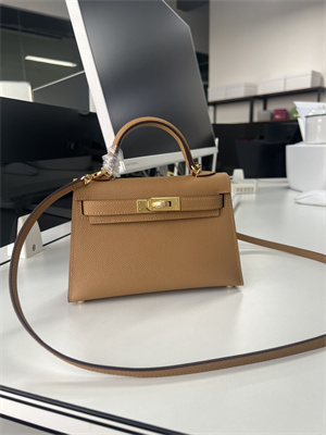 Kelly Mini II Bag Epsom Leather Gold/Silver Hardware In Biscuit Color HS