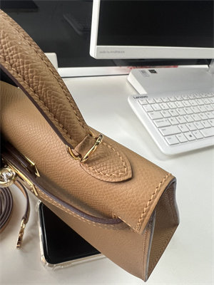 Kelly Mini II Bag Epsom Leather Gold/Silver Hardware In Biscuit Color HS