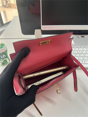 Kelly Mini II Bag Epsom Leather Gold/Silver Hardware In Rose Lipsur HS