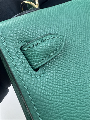 Kelly Mini II Bag Epsom Leather Gold/Silver Hardware In Malachite Color HS