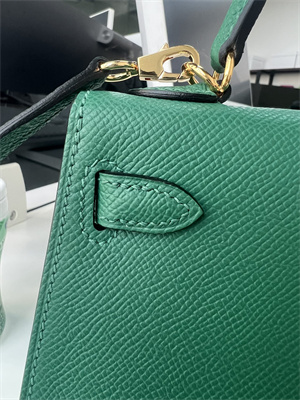 Kelly Mini II Bag Epsom Leather Gold/Silver Hardware In Malachite Color HS