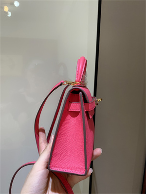 Kelly Mini II Bag Epsom Leather Gold/Silver hardware In Rose Lipsur Color