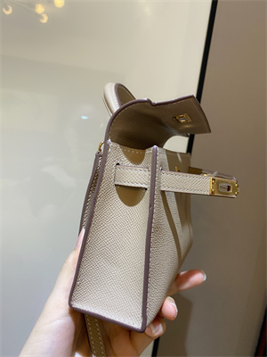 Kelly Mini II Bag Epsom Leather Gold/Silver hardware In Trench Color
