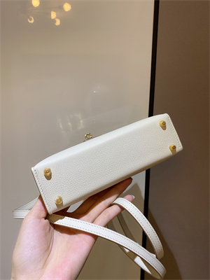 Kelly Mini II Bag Epsom Leather Gold/Silver hardware In Craie Color