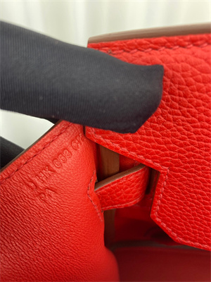 Bir.kin Bag TOGO Leather 25/30/35CM Gold/Silver Hardware In Red Color HS