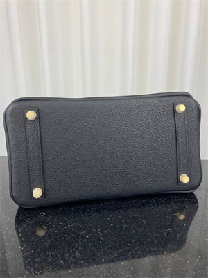 Bir.kin Bag TOGO Leather 25/30/35CM Gold/Silver Hardware In Black Color HS