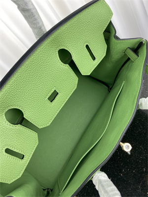 Bir.kin Bag TOGO Leather 25/30/35CM Gold/Silver Hardware In Vert Criquet Color HS