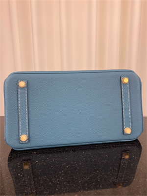 Bir.kin Bag TOGO Leather 25/30/35CM Gold/Silver Hardware In Bley Jean Color HS