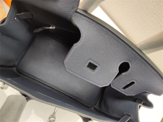 Bir.kin Bag TOGO Leather 25/30/35CM Gold/Silver Hardware In Blue Nuit Color HS