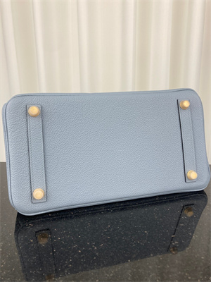 Bir.kin Bag TOGO Leather 25/30/35CM Gold/Silver Hardware In Bleu Lin Color HS