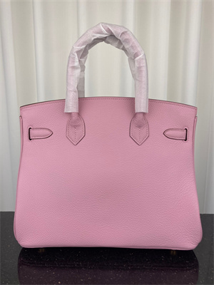 Bir.kin Bag TOGO Leather 25/30/35CM Gold/Silver Hardware In Pink Color HS