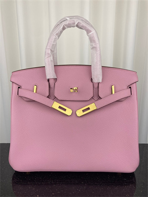 Bir.kin Bag TOGO Leather 25/30/35CM Gold/Silver Hardware In Pink Color HS