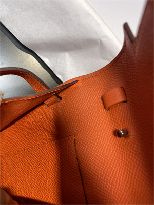 Kelly Classique To Go wallet Epsom Leather Silver Tone Metal In Orange Color HS