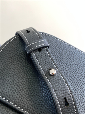 Di.or Mini Saddle Messenger Bag With Flap Black Grained Calfskin