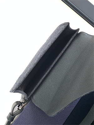 Di.or Saddle Pouch Black Oblique Jacquard and Grained Calfskin