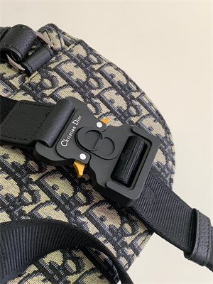 Di.or Saddle Pouch Beige and Black Oblique Jacquard and Black Grained Calfskin