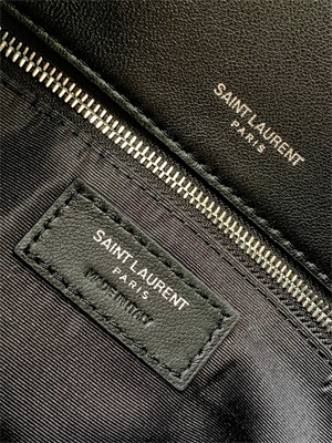 Y.S.L TOY PUFFER In Nappa Lambskin Silver Tone Metal Black Color