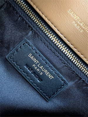 Y.S.L TOY PUFFER In Nappa Lambskin Gold Tone Metal Caramel Color