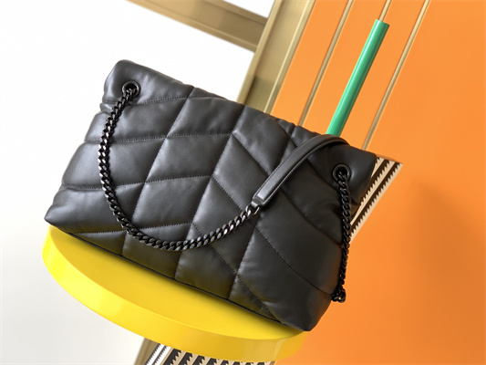 Y.S.L PUFFER MEDIUM In Nappa Lambskin Black Tone Metal Black Color