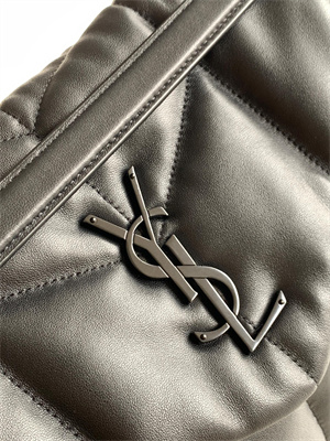 Y.S.L PUFFER MEDIUM In Nappa Lambskin Black Tone Metal Black Color