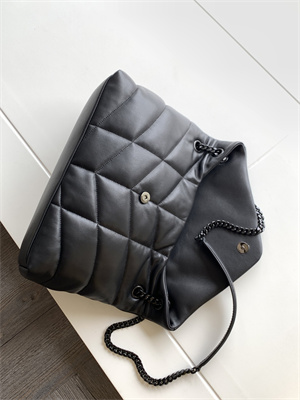 Y.S.L PUFFER MEDIUM In Nappa Lambskin Black Tone Metal Black Color