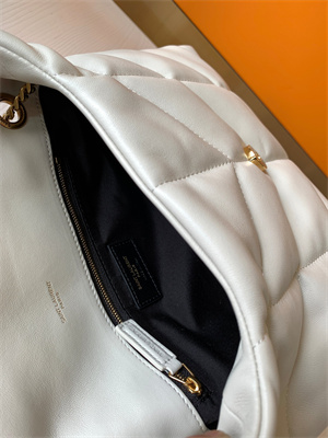 Y.S.L PUFFER SMALL  In Nappa Lambskin Gold Tone Metal White Color