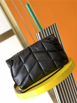 Y.S.L PUFFER SMALL  In Nappa Lambskin Black Tone Metal Black Color