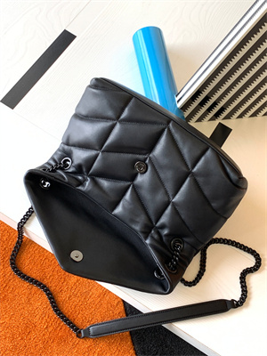 Y.S.L PUFFER SMALL  In Nappa Lambskin Black Tone Metal Black Color