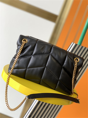 Y.S.L PUFFER SMALL  In Nappa Lambskin Gold Tone Metal Black Color