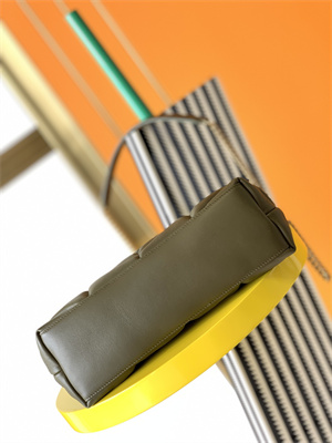 Y.S.L PUFFER SMALL  In Nappa Lambskin Gold Tone Metal Dk Green Color