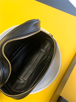 Y.S.L MINI LOU In Black Quilted Grain De Poudre Embossed Leather  Gold Tone Metal