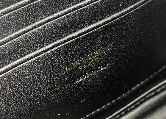 Y.S.L MINI LOU In Red Quilted Grain De Poudre Embossed Leather  Gold Tone Metal