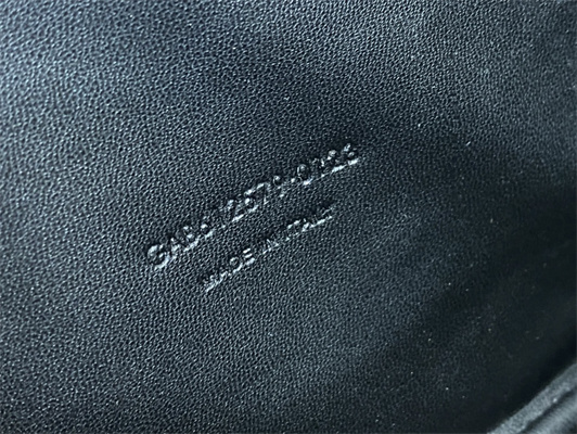 Y.S.L MINI LOU In Dk Blue Quilted Grain De Poudre Embossed Leather  Gold Tone Metal