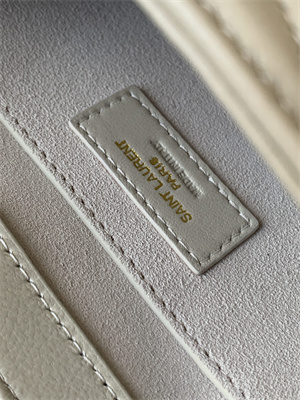 Y.S.L LE 57 Hobo Bag In Quilted Lambskin White Color