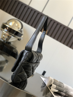 Y.S.L LE 57 Hobo Bag In Quilted Lambskin Black Color