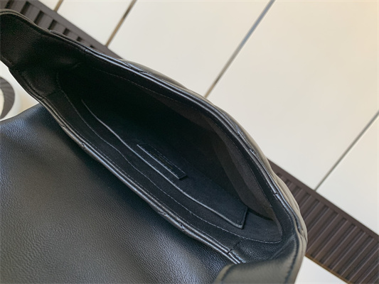 Y.S.L LE 57 Hobo Bag In Quilted Lambskin Black Color